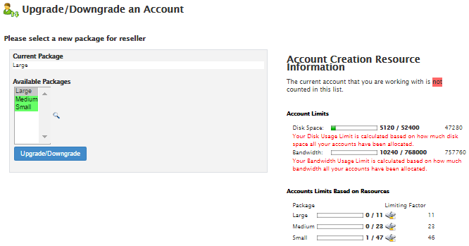 How to create cpanel account from whm step 9